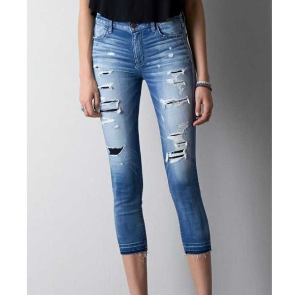 american eagle high rise jegging crop